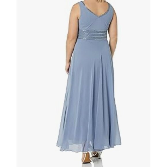 J. Kara Formal Evening Gown w Jacket MOB Dusty Blue Beaded Sz 12 New - Picture 15 of 15